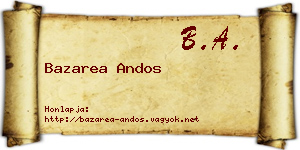 Bazarea Andos névjegykártya